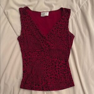 Elegant Red Sleeveless Top
